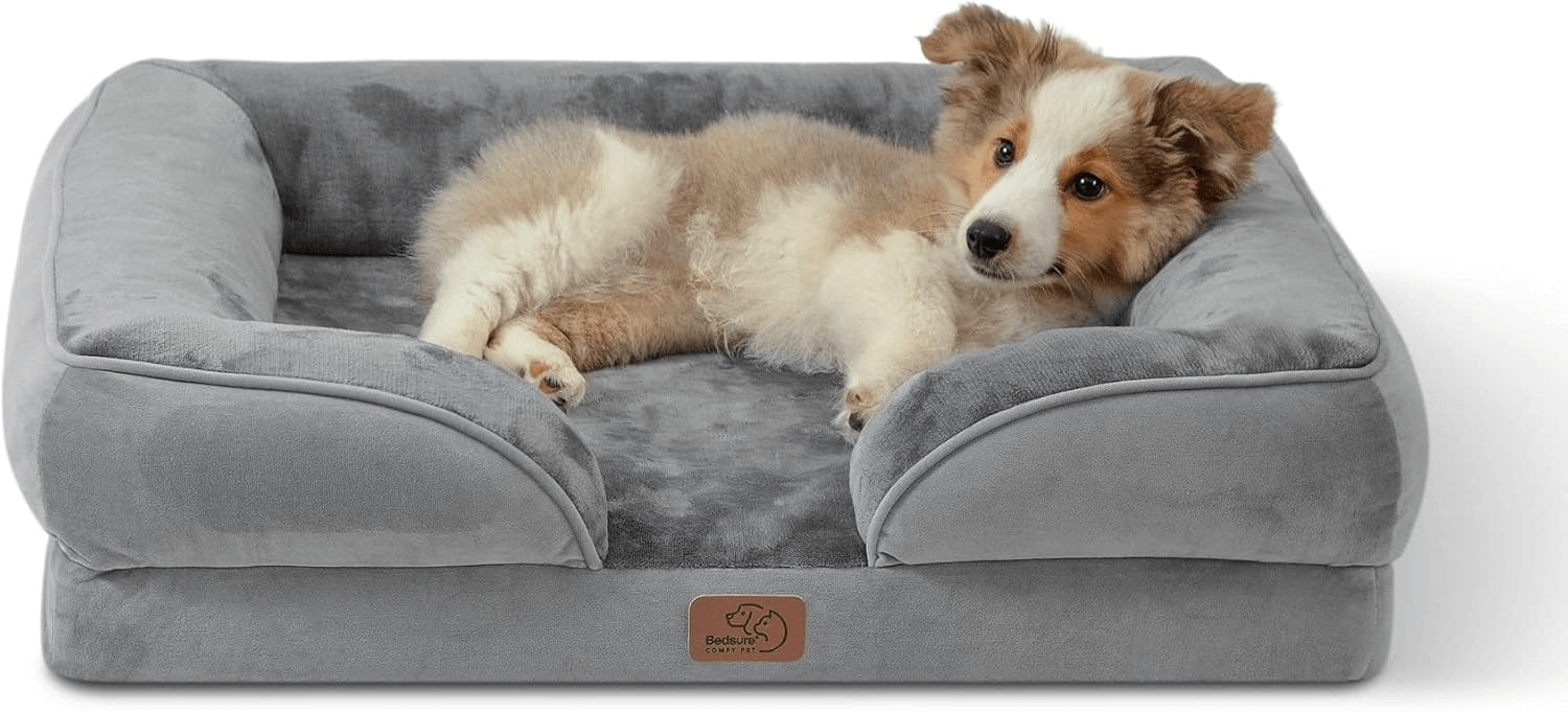 Bedsure Orthopedic Dog Sofa (Medium) – Supportive Foam Bed with Removable, Washable Cover