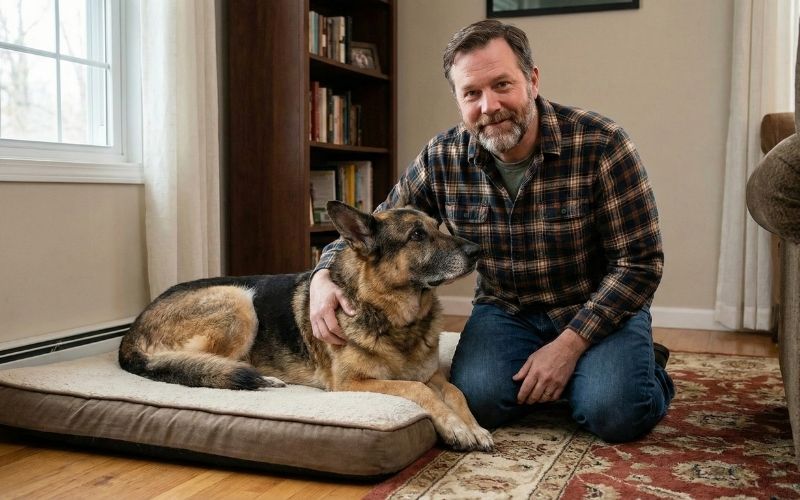 John Henry with his dogs